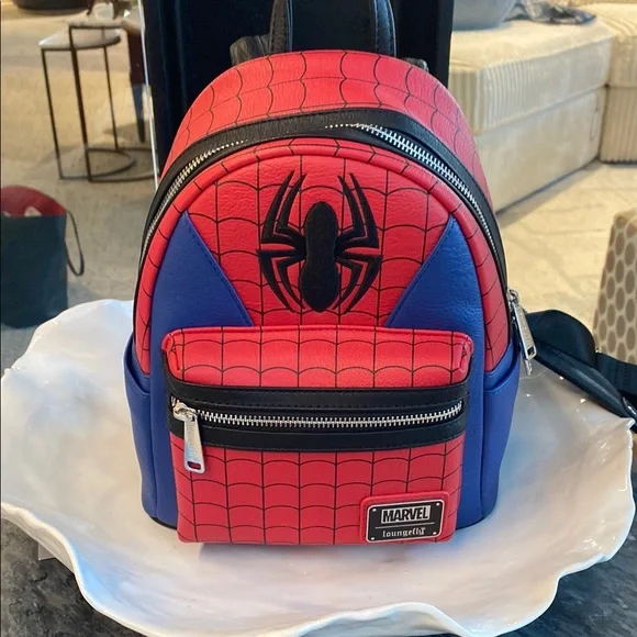 LOUNGEFLY Marvel Spider-Man Classic Mini Leather Backpack - Picture 1 of 10